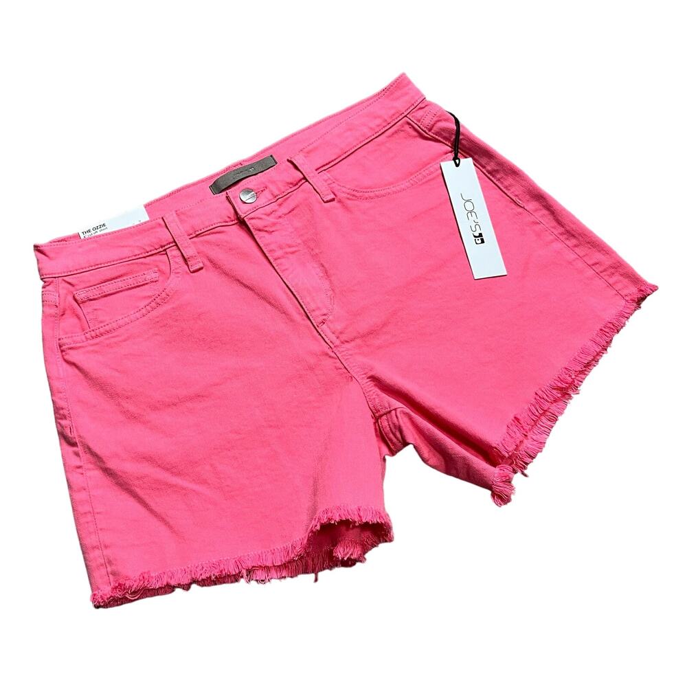 Joe's Jeans The Ozzie Mid Rise Stretch Cut Off Jeans Shorts Barbie Pink 10 30